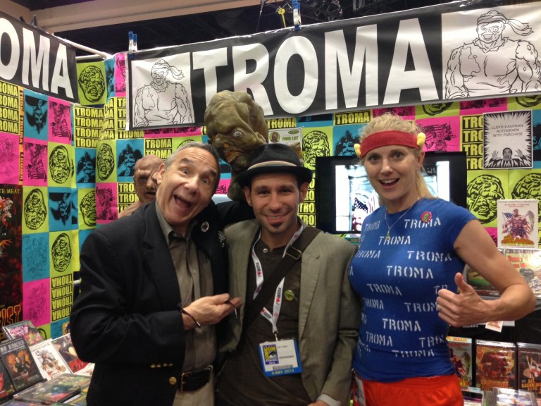 That's the legendary Lloyd Kaufman, myself, and Megan Silver hanging out at the Troma booth.